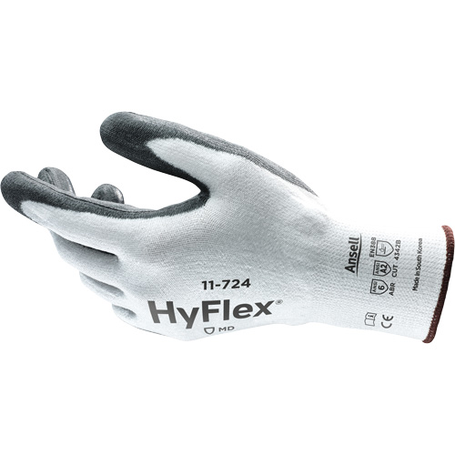 Gants r&eacute;sistant &agrave; la coupure 11-724 HyFlex, Taille 7, Calibre 13, Rev&ecirc;tement Polyur&eacute;thane, Enveloppe en Intercept, ASTM ANSI niveau A2/EN 388 niveau B Rock Safety Industrial Ltd
