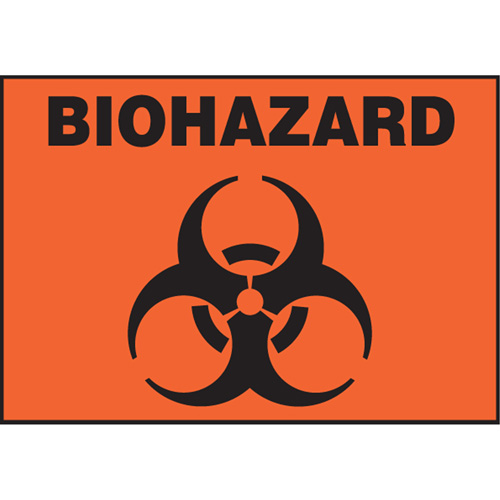 &eacute;tiquette de s&eacute;curit&eacute; pour danger biologique, 3,5" x 5", Vinyle, Anglais avec pictogramme Rock Safety Industrial Ltd