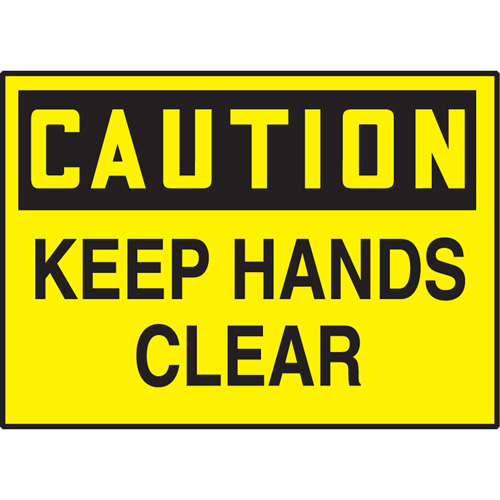 &eacute;tiquette  Keep Hands Clear , 3,5" x 5", Vinyle, Anglais Rock Safety Industrial Ltd