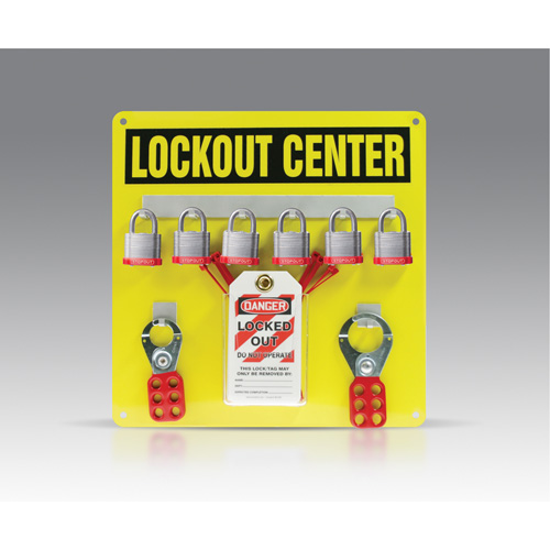 Hanger Board Kit, Laminated Steel Padlocks, 6 Padlock Capacity, Padlocks Included Rock Safety Industrial Ltd