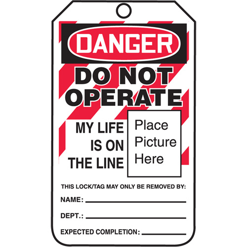 &eacute;tiquettes de verrouillage Do Not Operate Danger, Papier cartonn&eacute;, 3-1/4" la x 5-3/4" h, Anglais Rock Safety Industrial Ltd