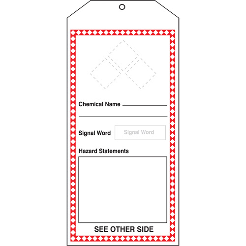 GHS Jumbo Tags, Cardstock, 3-7/8" W x 8-1/2" H, English Rock Safety Industrial Ltd