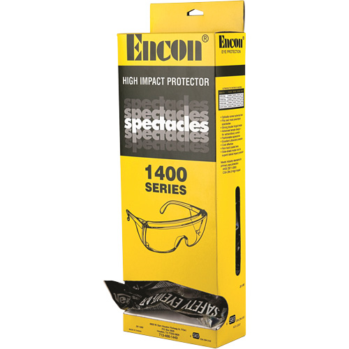 Lunettes de s&eacute;curit&eacute; s&eacute;rie 1400 Veratti Tuff Spec avec boîte distributrice Encon, Lentille Transparent, ANSI Z87+/R&eacute;pond ou surpasse la norme CSA Z94.3 Rock Safety Industrial Ltd