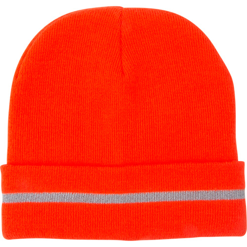 Bonnet en tricot haute visibilit&eacute; avec bande r&eacute;fl&eacute;chissante, Orange haute visibilit&eacute;, Acrylique Rock Safety Industrial Ltd