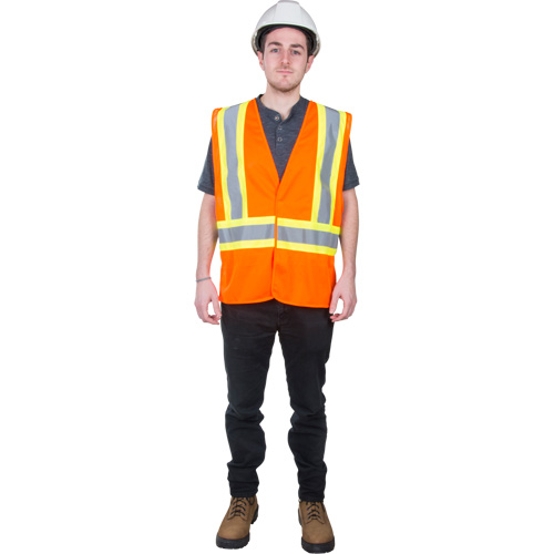 Veste de s&eacute;curit&eacute; pour la circulation, Orange haute visibilit&eacute;, Grand, Polyester Rock Safety Industrial Ltd