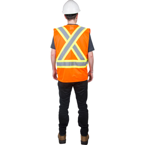 Veste de s&eacute;curit&eacute; pour la circulation, Orange haute visibilit&eacute;, Grand, Polyester Rock Safety Industrial Ltd