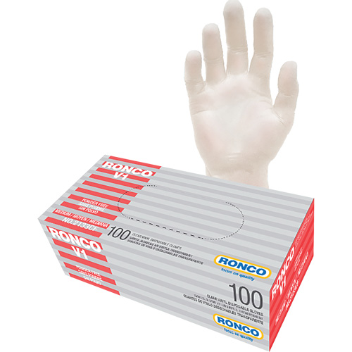 Disposable Gloves, Medium, Vinyl, 3-mil, Powder-Free, Clear Rock Safety Industrial Ltd