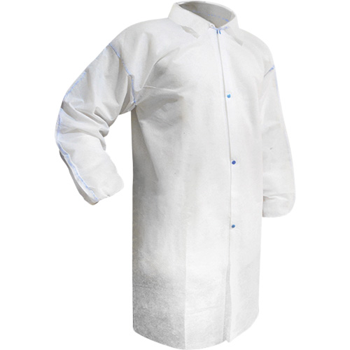 Disposable Lab Coat, Polypropylene, White, Medium Rock Safety Industrial Ltd