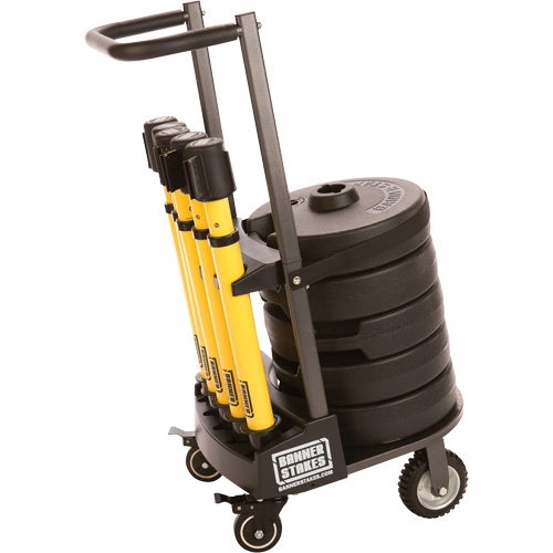 Chariot de transport pour barri&egrave;re PLUS, 75' lo, M&eacute;tal, Jaune Rock Safety Industrial Ltd