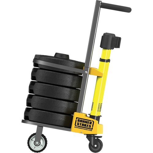 Chariot de transport pour barri&egrave;re PLUS, 75' lo, M&eacute;tal, Jaune Rock Safety Industrial Ltd