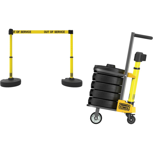 Chariot de transport pour barri&egrave;re PLUS, 75' lo, M&eacute;tal, Jaune Rock Safety Industrial Ltd