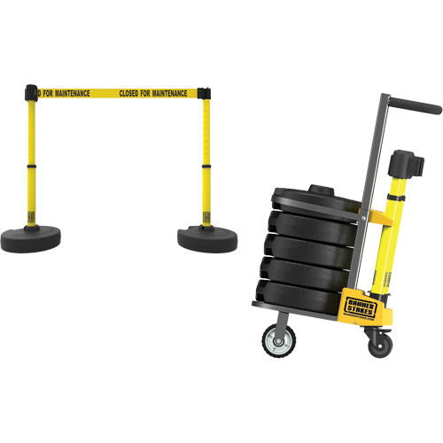 Chariot de transport pour barri&egrave;re PLUS, 75' lo, M&eacute;tal, Jaune Rock Safety Industrial Ltd