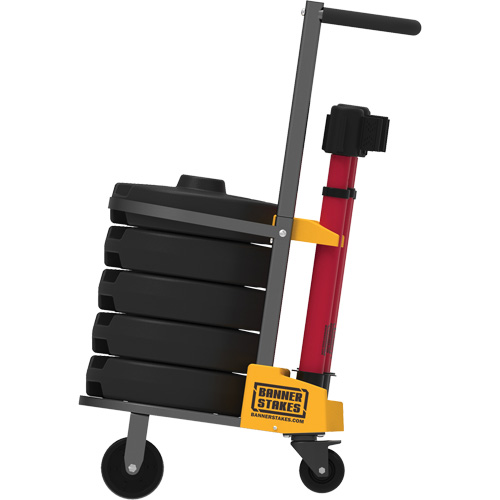 Chariot de transport pour barri&egrave;re PLUS, 75' lo, M&eacute;tal, Rouge Rock Safety Industrial Ltd