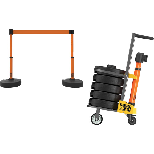 Chariot de transport pour barri&egrave;re PLUS, 75' lo, M&eacute;tal, Orange Rock Safety Industrial Ltd