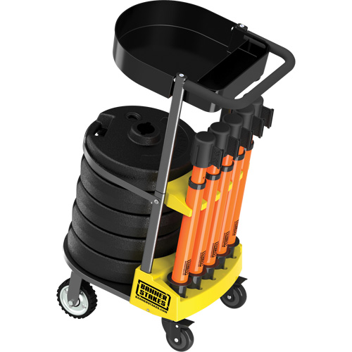 Chariot de transport avec plateau pour barri&egrave;re PLUS, 75' lo, M&eacute;tal, Orange Rock Safety Industrial Ltd