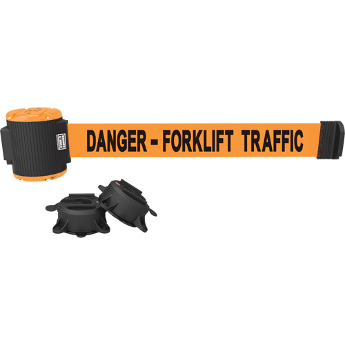 Barri&egrave;re &agrave; fixation murale, Plastique, Fixation magn&eacute;tique, 30', Ruban Orange Rock Safety Industrial Ltd