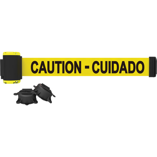 Barri&egrave;re &agrave; fixation murale, Plastique, Fixation magn&eacute;tique, 7', Ruban Jaune Rock Safety Industrial Ltd