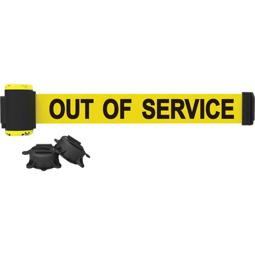 Barri&egrave;re &agrave; fixation murale, Plastique, Fixation magn&eacute;tique, 7', Ruban Jaune Rock Safety Industrial Ltd