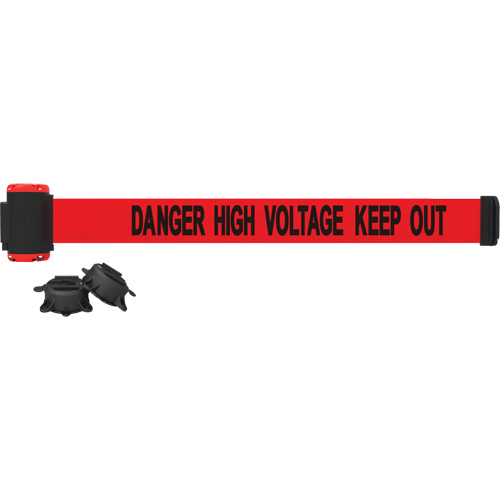 Barri&egrave;re &agrave; fixation murale, Plastique, Fixation magn&eacute;tique, 7', Ruban Rouge Rock Safety Industrial Ltd