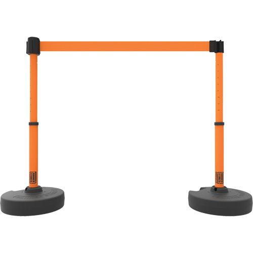 Ensemble de deux montants pour barri&egrave;re PLUS, Plastique, 42" h, Ruban Orange, Longueur du ruban 15' Rock Safety Industrial Ltd