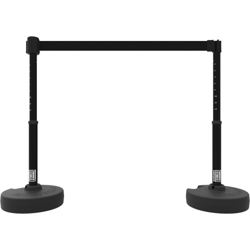 Ensemble de deux montants pour barri&egrave;re PLUS, Plastique, 42" h, Ruban Noir, Longueur du ruban 15' Rock Safety Industrial Ltd