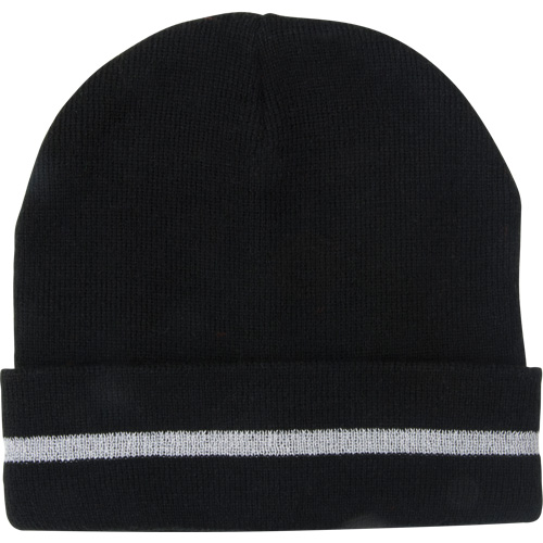 Bonnet en tricot avec bande r&eacute;fl&eacute;chissante argent&eacute;e, Taille unique, Noir Rock Safety Industrial Ltd