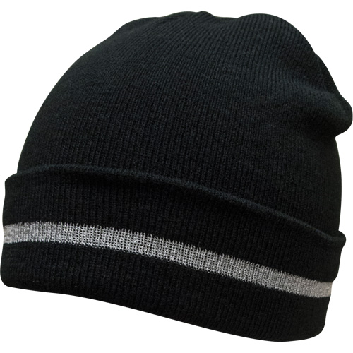 Bonnet en tricot avec bande r&eacute;fl&eacute;chissante argent&eacute;e, Taille unique, Noir Rock Safety Industrial Ltd