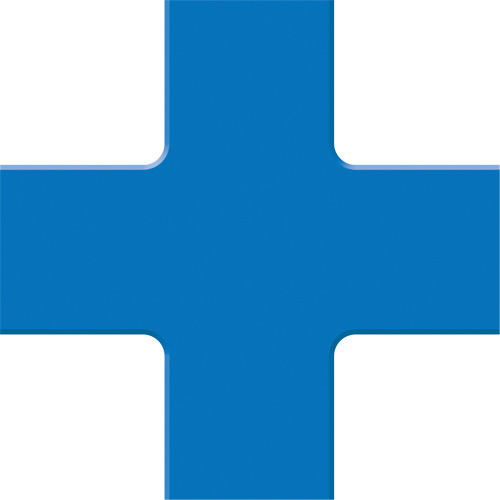 Marqueur robuste pour le sol Tough-Mark, Croix, 6" lo x 6" la, Bleu, Poly&eacute;thyl&egrave;ne Rock Safety Industrial Ltd