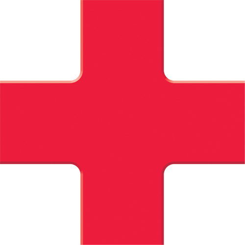 Marqueur robuste pour le sol Tough-Mark, Croix, 6" lo x 6" la, Rouge, Poly&eacute;thyl&egrave;ne Rock Safety Industrial Ltd