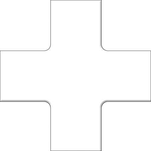 Marqueur robuste pour le sol Tough-Mark, Croix, 6" lo x 6" la, Blanc, Poly&eacute;thyl&egrave;ne Rock Safety Industrial Ltd