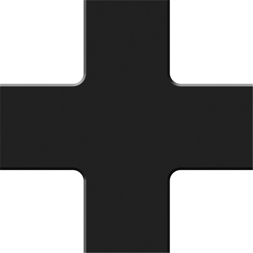 Marqueur robuste pour le sol Tough-Mark, Croix, 6" lo x 6" la, Noir, Poly&eacute;thyl&egrave;ne Rock Safety Industrial Ltd