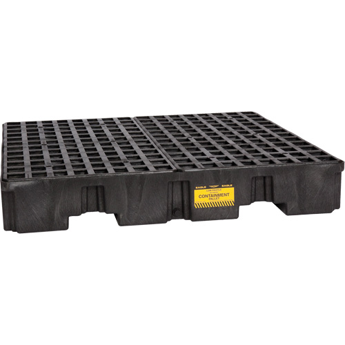 Palette de confinement des d&eacute;versements, Capacit&eacute; de d&eacute;versement 66 gal. US, 51,5'' x 51,5'' x 8" Rock Safety Industrial Ltd