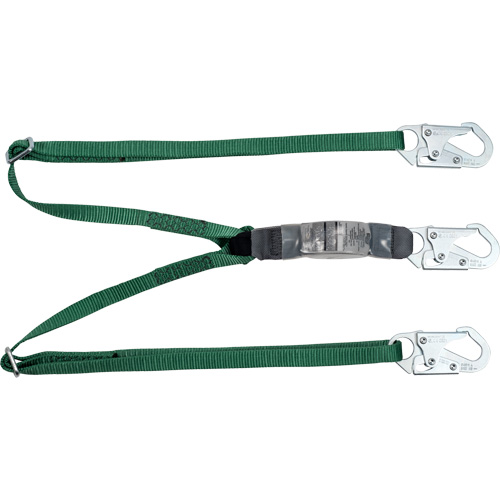 V-Series Lanyard, 6', Snap Hook Center, Snap Hook Leg Ends, Polyester Rock Safety Industrial Ltd