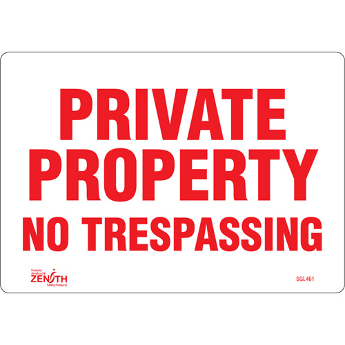 Enseigne Private Property, 7" x 10", Vinyle, Anglais Rock Safety Industrial Ltd