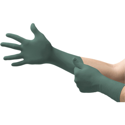 Dura Flock Gloves, Small, Nitrile, 8-mil, Powder-Free, Green Rock Safety Industrial Ltd