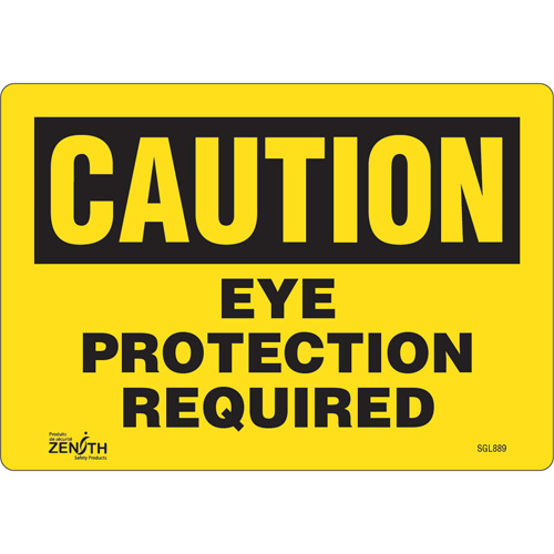 "Eye Protection Required" Sign, 7" x 10", Vinyl, English Rock Safety Industrial Ltd