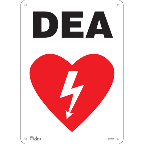 Enseigne DEA, 14" x 10", Plastique, Français avec pictogramme Rock Safety Industrial Ltd