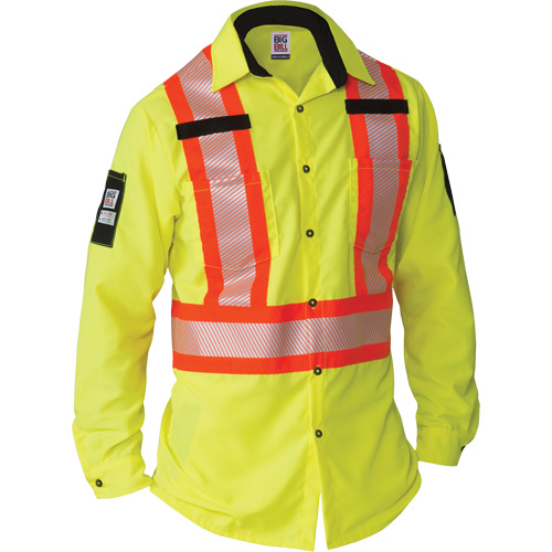 Chemise &agrave; manches longues haute visibilit&eacute; ind&eacute;chirable, Polyester, 2T-Grand (grande taille), Jaune lime haute visibilit&eacute; Rock Safety Industrial Ltd