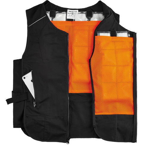 Veste de refroidissement &agrave; changement de phase l&eacute;g&egrave;re avec sachets 6260 Chill-Its, Petit/Moyen, Noir Rock Safety Industrial Ltd