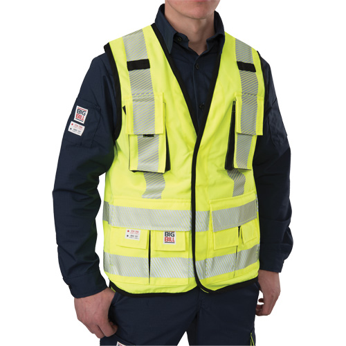 Veste antid&eacute;chirure pour arpenteur, Jaune lime haute visibilit&eacute;, Petit, Polyester Rock Safety Industrial Ltd