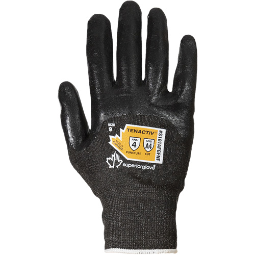 Gants en tricot de fibre filament composite ultrafin, Taille 5, Calibre 18, Rev&ecirc;tement Mousse de nitrile, Enveloppe en TenActiv, ASTM ANSI niveau A4 Rock Safety Industrial Ltd