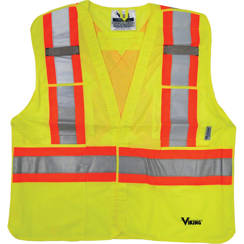 Safety Vest, High Visibility Lime-Yellow, 2X-Large/3X-Large, Polyester Rock Safety Industrial Ltd