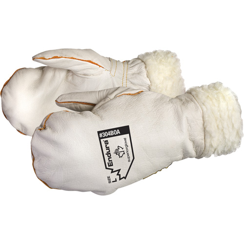 Mitaines en cuir de vache naturel Endura Winter Chopper, Taille Grand, Mitaine Rock Safety Industrial Ltd