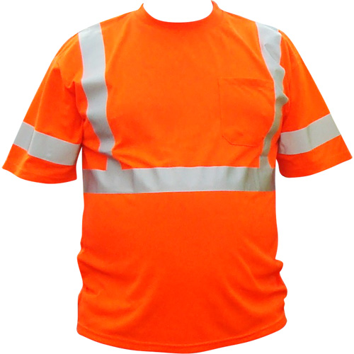 Chemise &agrave; manche courte haute visibilit&eacute;, Coton, 3T-Grand, Orange haute visibilit&eacute; Rock Safety Industrial Ltd