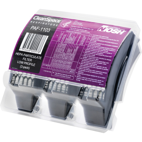Filtres HEPA minces, Particules, Paquet de 3 Rock Safety Industrial Ltd