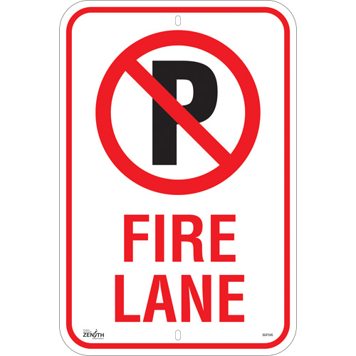No Parking "Fire Lane" Sign, 18" x 12", Aluminum, English with Pictogram Rock Safety Industrial Ltd