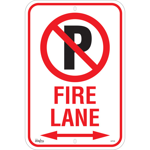 No Parking "Fire Lane" Sign, 18" x 12", Aluminum, English with Pictogram Rock Safety Industrial Ltd