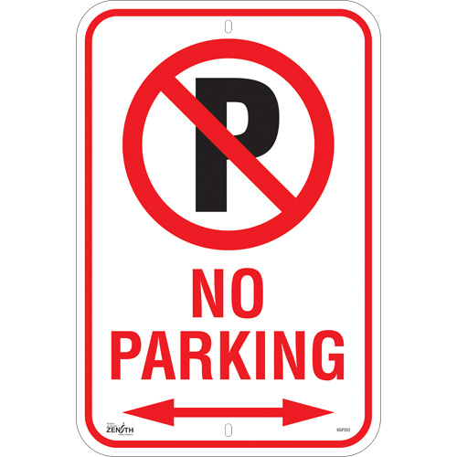 "No Parking" Sign, 18" x 12", Aluminum, English with Pictogram Rock Safety Industrial Ltd