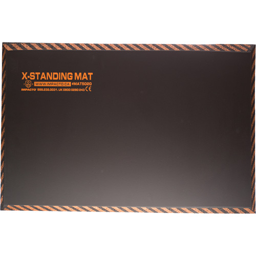 Anti-Fatigue Standing Mat, Smooth, 16" x 28" x 1", Black, Rubber Rock Safety Industrial Ltd