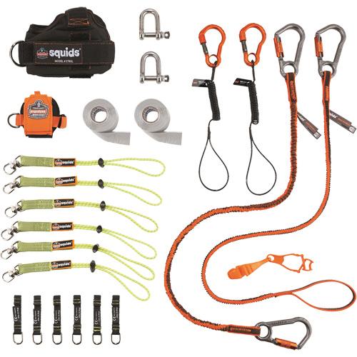 Trousse de longes de fixation d'outils pour monteurs de charpentes m&eacute;talliques et poseurs d'acier 3186 Squids Rock Safety Industrial Ltd